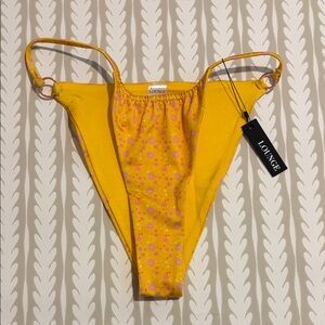 Lounge Underwear Yellow Floral Thong Bikini Bottom- NWT, Never worn